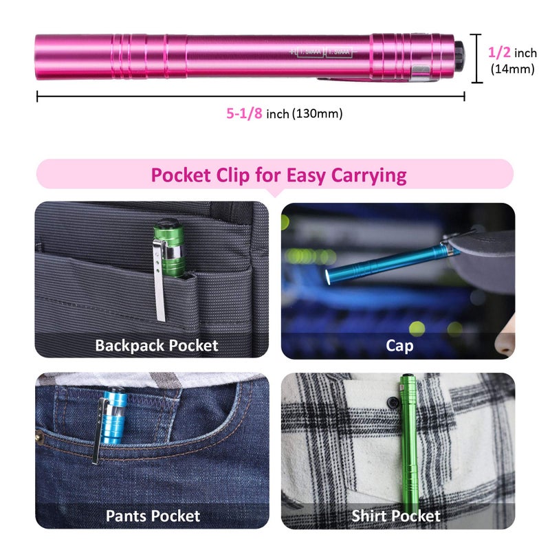SEAMAGIC 15-Pack LED Penlight - Pocket Bulk Pen Light Flashlight with Clip, 30-Piece Dry Batteries Included, Mini Pen Light for Inspection, Repairing, Camping and Training Course (15-Pack) - Image 5